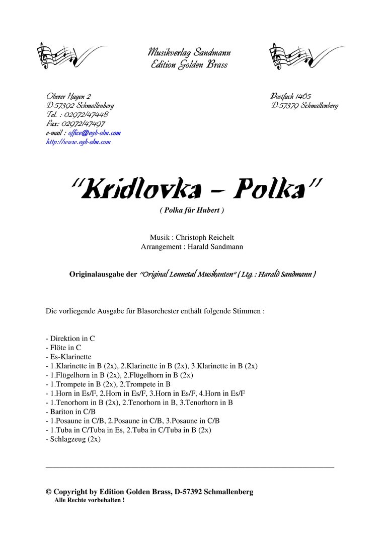 Kridlovka-Polka (Polka für Hubert)